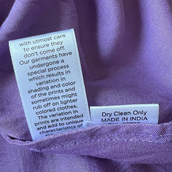 Hemant & Nandita Hera Dress Large Short Sleeve Tiered Georgette Mini - Picture 13 of 16